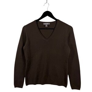 Charter Club 2-Ply 100% Cashmere Sweater Size S Brown Quiet Luxury Minimalist
